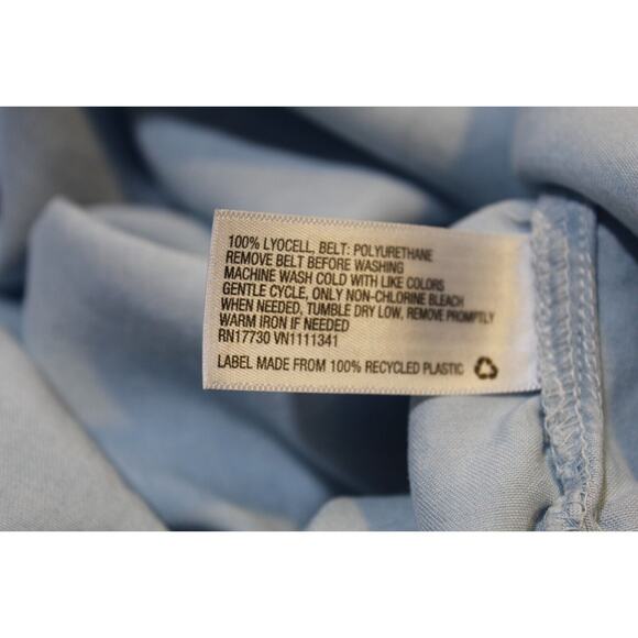 Merona Blue Chambray Shirt Dress 1/2 Button-up Women's XXL Pockets Long Sleeve - Picture 6 of 10